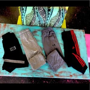 Boys Medium 10 / 12 Athletic Jogging Sweat Pants Nike UA Adidas NBA 10/12